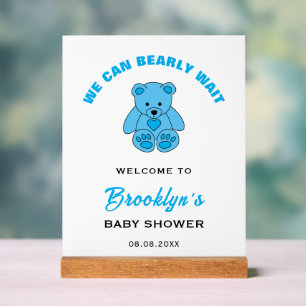 Panneau En Acrylique Bienvenue Nous pouvons attendre tôt Teddy Bear Bab