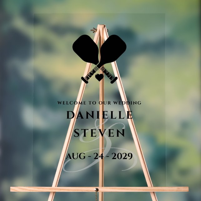 Panneau En Acrylique Bienvenue Pickleball Love (Neutre)