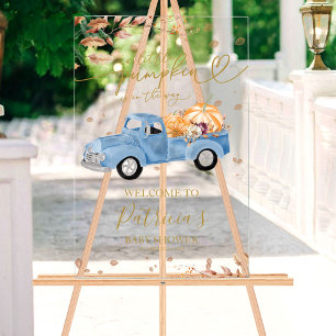 Panneau En Acrylique Bienvenue pour la Fête de Bébé Garçon à l'Automne 