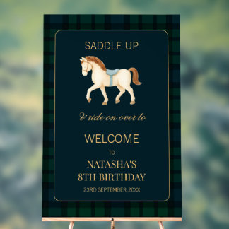 Panneau En Acrylique Bienvenue pour l'anniversaire du cheval préparé av