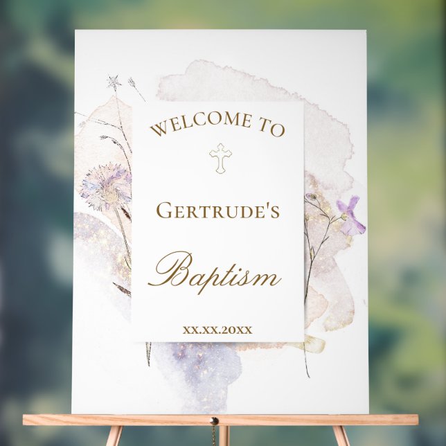 Panneau En Acrylique Bienvenue pour le baptême  (Neutre)