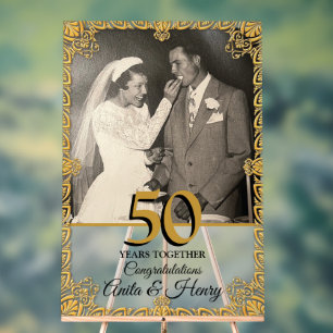 Panneau En Acrylique Bienvenue pour les 50 ans de mariage