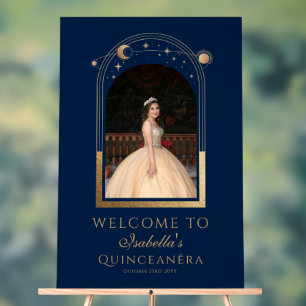 Panneau En Acrylique Bienvenue pour les quinze ans de la Quinceañera Bl