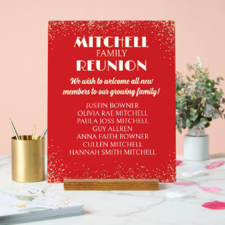 Panneau En Acrylique Bienvenue ! Réunions de famille Nouveaux membres