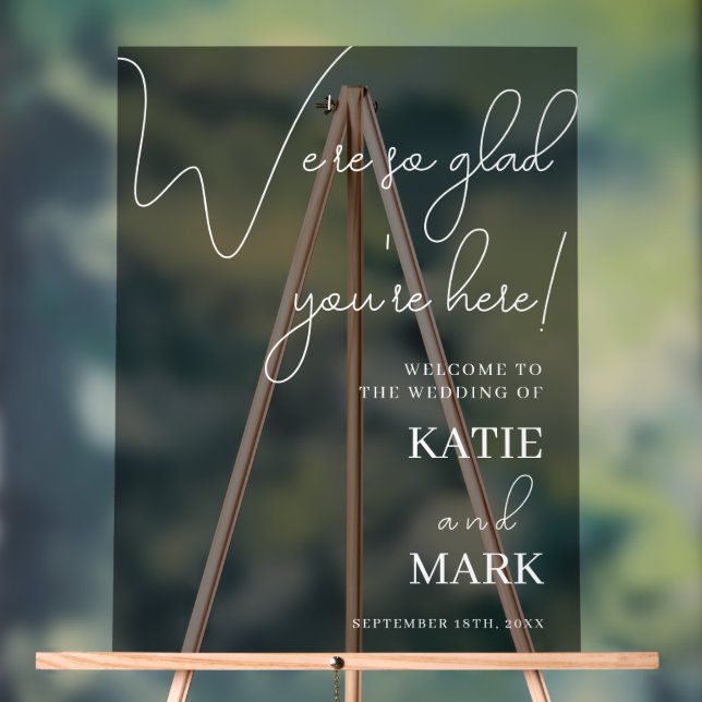 Panneau En Acrylique Bienvenue Simple À Notre Mariage Noir Frosted (Neutre)