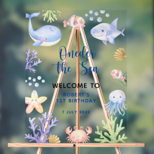 Panneau En Acrylique BIENVENUE SOUS LA MER première fête d'anniversaire