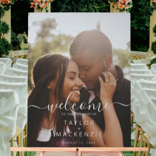 Panneau En Acrylique Bienvenue sur la photo personnalisée du mariage