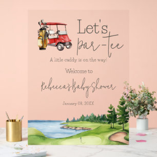 Panneau En Acrylique Bienvenue sur le Baby shower de golf de Park Tee R