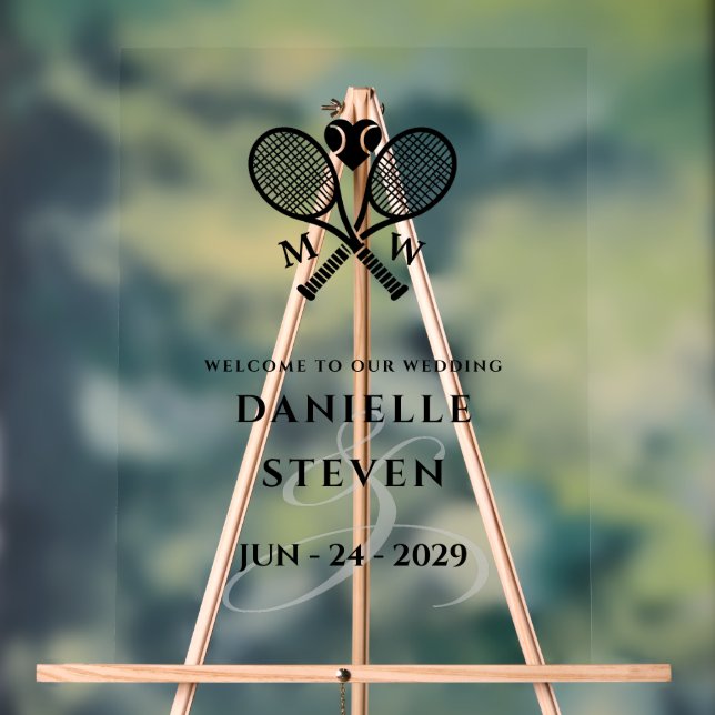 Panneau En Acrylique Bienvenue Tennis Love (Neutre)