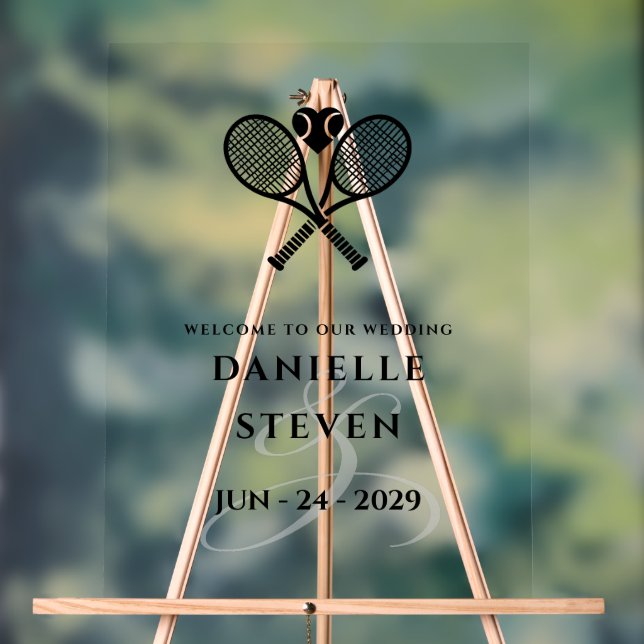 Panneau En Acrylique Bienvenue Tennis Love (Neutre)