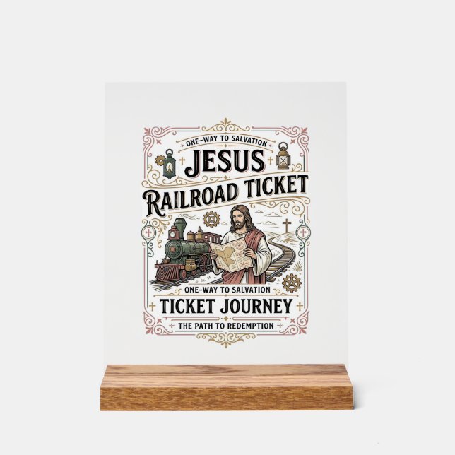 Panneau En Acrylique Billet de train Jésus Voyage Billet de train Jésus (Recto)