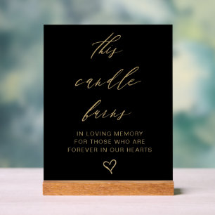 Panneau En Acrylique Black Gold Cette bougie brûle la table mémoire Mar