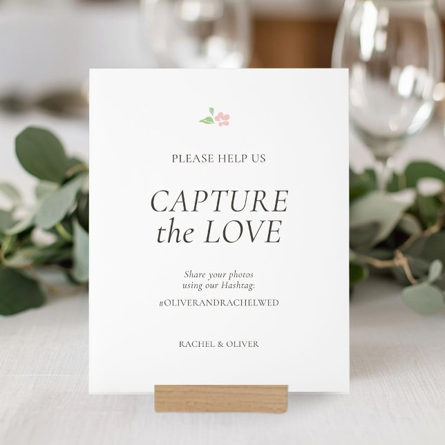 Panneau En Acrylique Blanc | Capturez l'Amour Table de Mariage  (Créateur téléchargé)