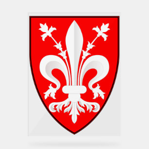Panneau En Acrylique Blason de Florence Lys rouge florentin