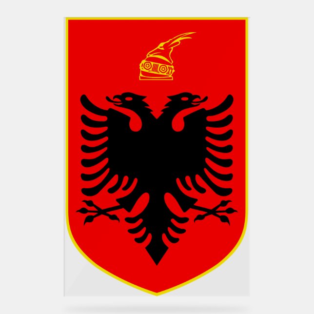 Panneau En Acrylique Blason de l'Albanie (Recto)