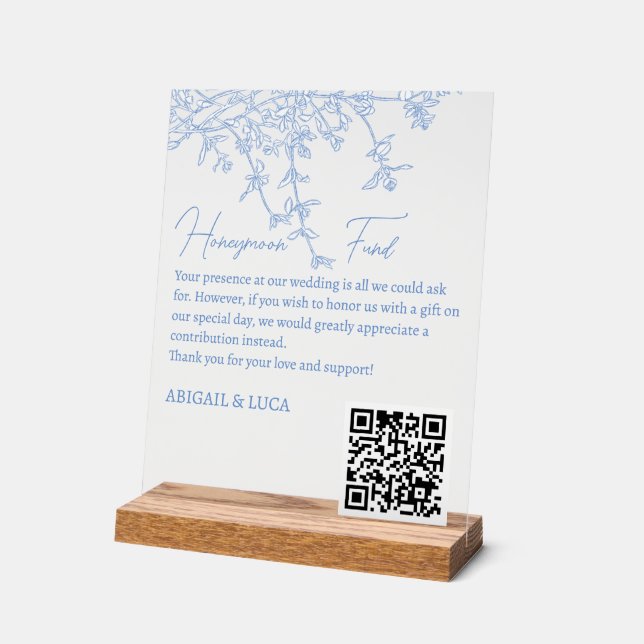 Panneau En Acrylique Blue Chinoiserie Toile Honeymoon Fund Wwell (Angle)