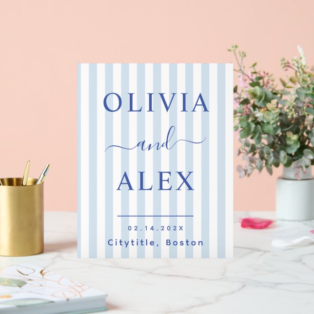 Panneau En Acrylique Blue French Personalized Wedding (Mariage)