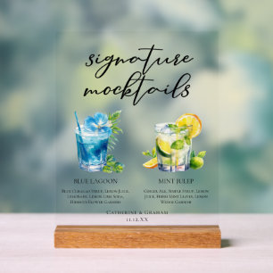 Panneau En Acrylique Blue Lagoon Mint Julep Signature Mocktails