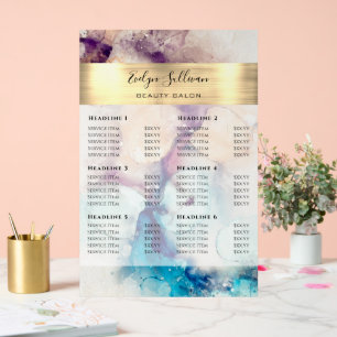 Panneau En Acrylique Blue Purple Aquarelle Gold Liste des prix