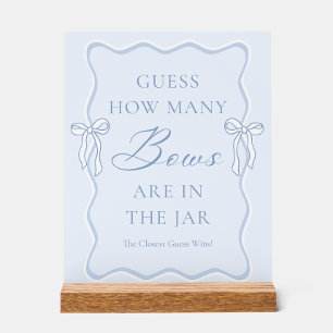 Panneau En Acrylique Blue Tie le Nœud de Mariage : Baby Shower Devinez