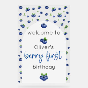 Panneau En Acrylique Blueberry 1er anniversaire Berry Premier accueil