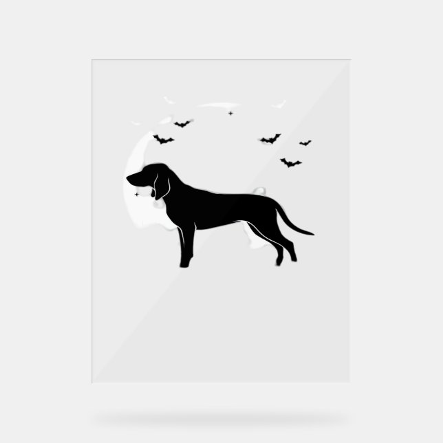 Panneau En Acrylique Bluetick Chien - Halloween Lune Silhouette Classic (Recto)