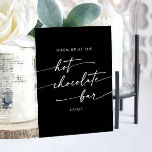 Panneau En Acrylique Boho Chic Mariage noir Chocolat Chaud Bar