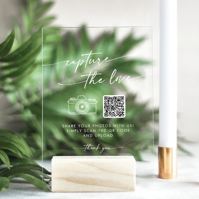 Panneau En Acrylique Boho Moderne Blanc clair Capturez le Mariage d'amo (Créateur téléchargé)