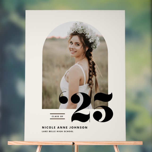 Panneau En Acrylique Boho Promotion 2025 Arche Photo Remise des diplôme (Neutre)