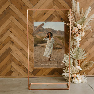 Panneau En Acrylique Boho Retro Tropical Palm Tree Graduation Photo