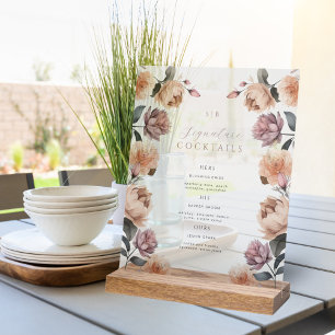 Panneau En Acrylique Boho Rose Signature Cocktail Mariage Table