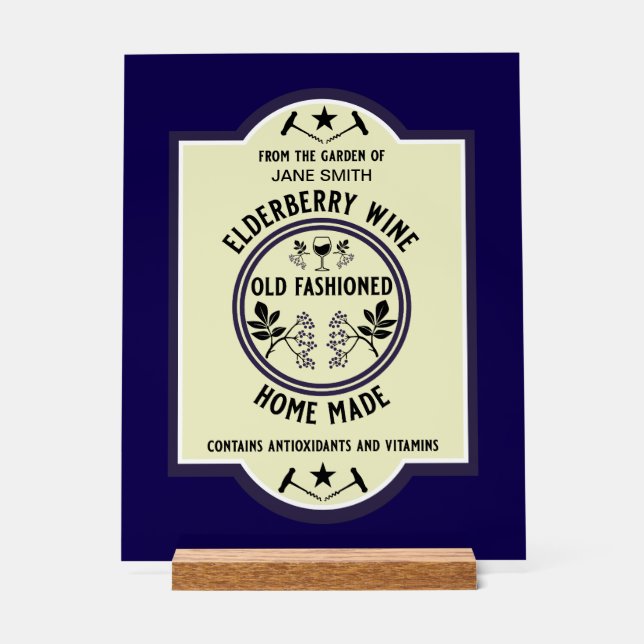 Panneau En Acrylique Boissons d'airelles maison sur mesure (Recto)