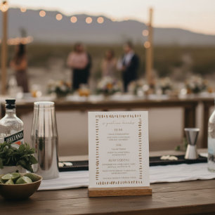 Panneau En Acrylique Boissons de mariage désert boho cowboy Bar Signatu
