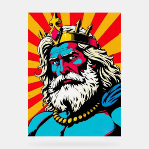 Panneau En Acrylique Bold Pop Art Zeus - Colorful Greek God Illustratio