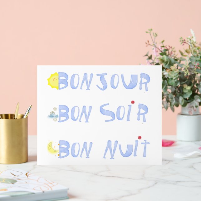 Panneau En Acrylique Bonjour Bonjour Bonne Journée Bonne Nuit Bon Soir  (Mariage)