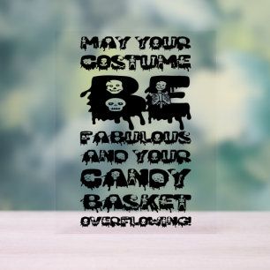 Panneau En Acrylique Bonne fête de famille Halloween
