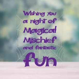 Panneau En Acrylique Bonne Nuit D'Halloween De Fright