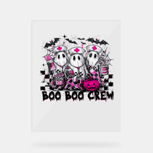 Panneau En Acrylique Boo Boo Crew Infirmière d'Halloween T-Shirt classi
