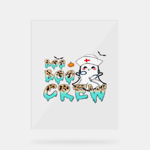 Panneau En Acrylique Boo Boo Crew Nurse Halloween Ghost Funny Classic T