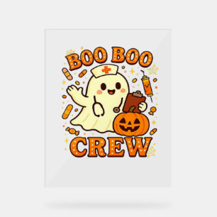 Panneau En Acrylique Boo Boo Infirmière d'équipage Funny Halloween Infi
