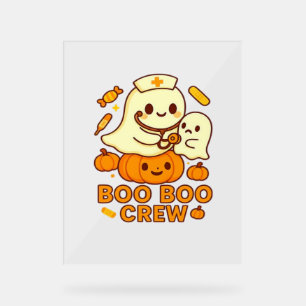 Panneau En Acrylique Boo Boo Infirmière d'équipage Funny Halloween Infi