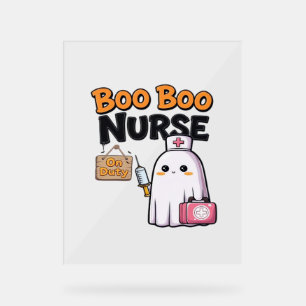 Panneau En Acrylique Boo Boo Infirmière En Service Classique T-Shirt