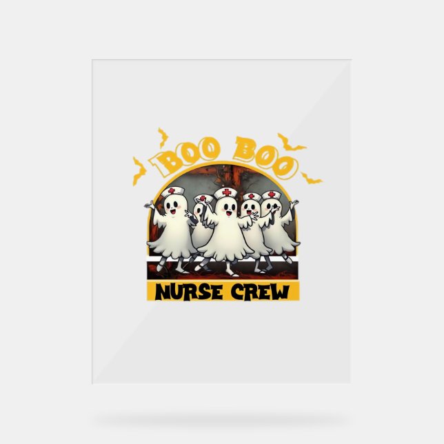 Panneau En Acrylique BOO CREW CLASSIC NURSE HALLOWEEN T-SHIRT Overs (Recto)