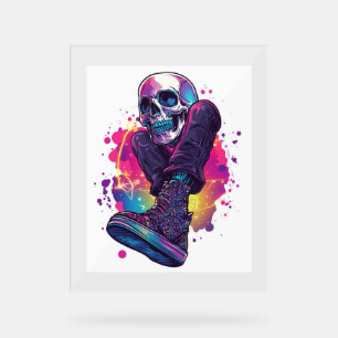 Panneau En Acrylique Boogie Bones - Drôle les années 70 Disco Skull