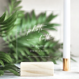 Panneau En Acrylique Booth Photo Boho Chic Modern Blanc Clair Mariage