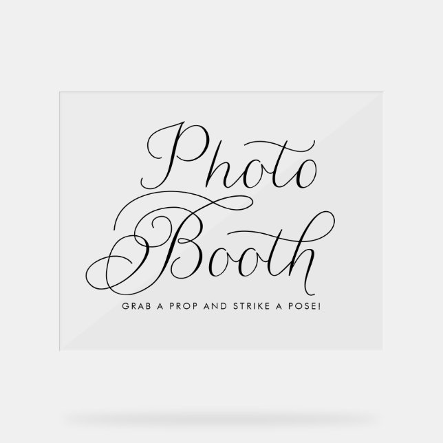 Panneau En Acrylique Booth photo Mariage Black Sweet Calligraphy (Recto)