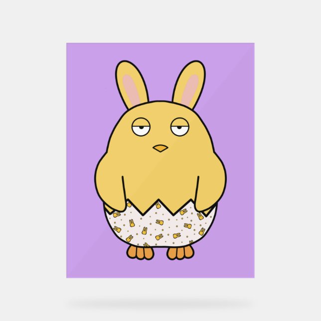 Panneau En Acrylique Bored Bunny Chick (Recto)