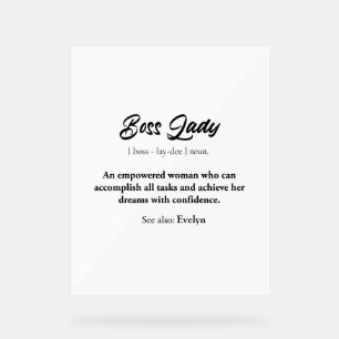 Panneau En Acrylique Boss Lady Mug - Un cadeau de femme, la confiance