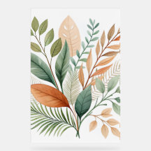 Botanique Abstrait Wall Art - Feuilles tropicaux