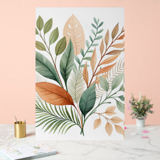 Panneau En Acrylique Botanique Abstrait Wall Art - Feuilles tropicaux